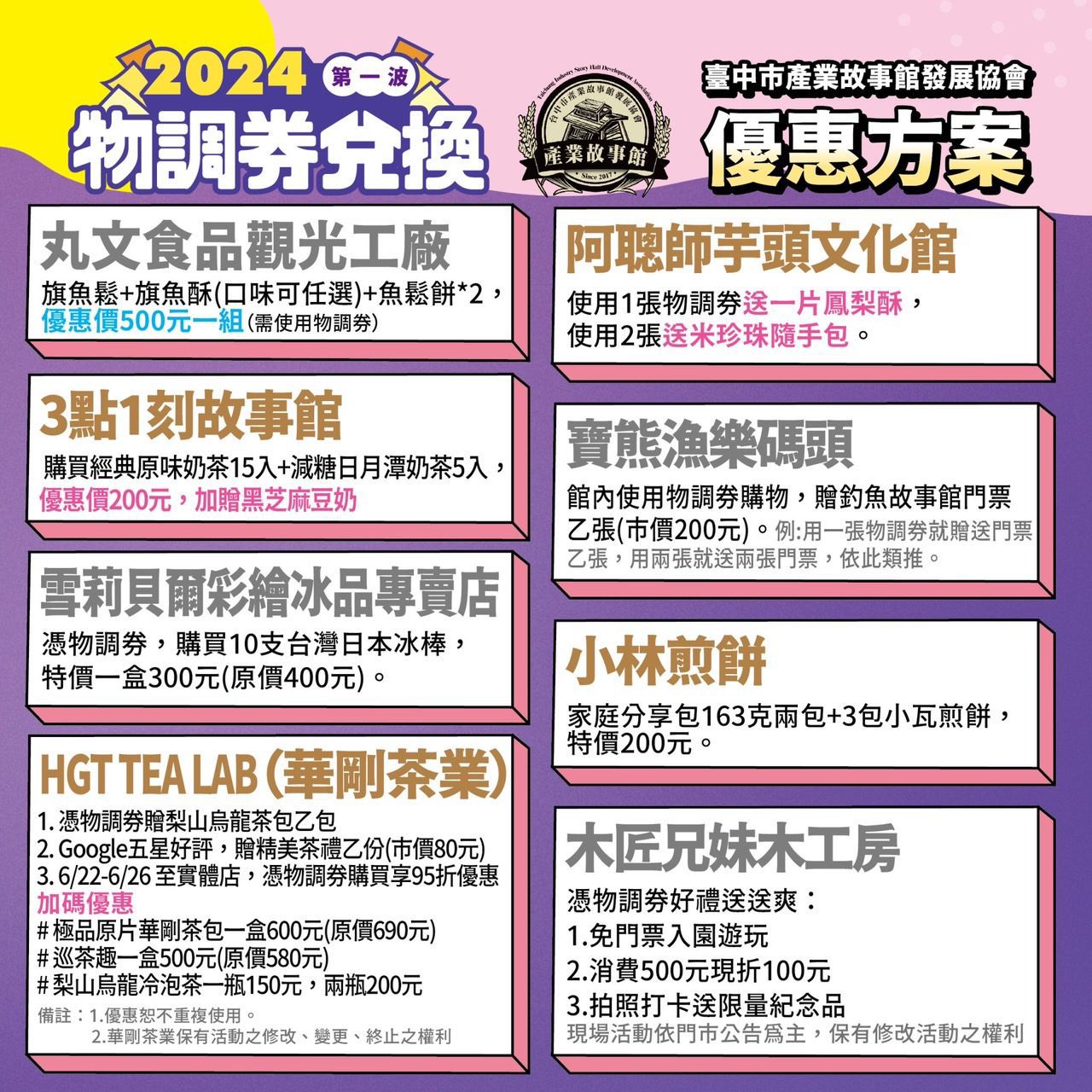 中市物調券6/22台中產業故事館全面開發！　館舍祭優惠-遊台中最好康