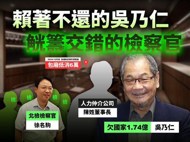 黃國昌爆料　吳乃仁與檢座聚餐高檔餐廳　北檢回應:將啟動行政調查