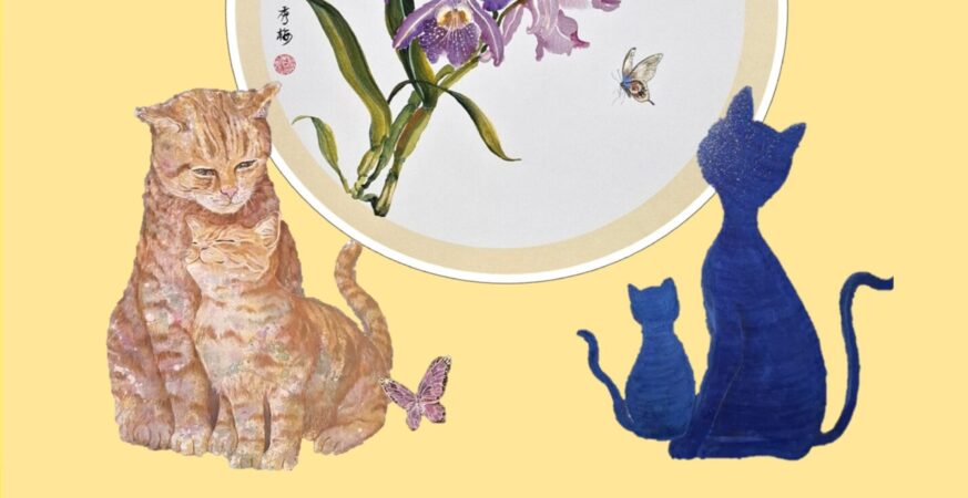 洽公也能沉浸藝術氛圍！　中市中山地所《春日貓語·花韻奇境》蔡秀梅水墨膠彩個展登場