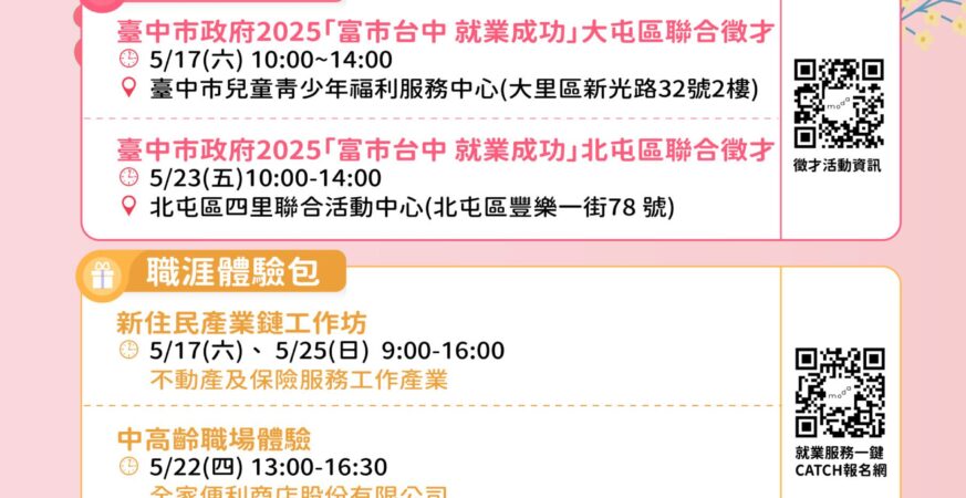 打造性別友善就業環境！　中市勞工局母親節獻上「重回職場女力大禮包」
