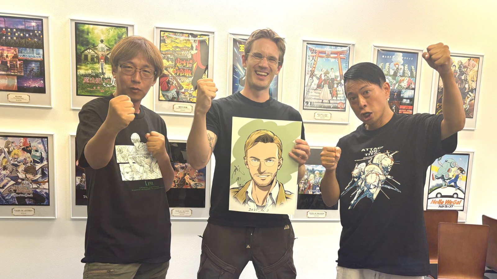 PewDiePie受邀體驗WIT Studio《進擊的巨人》動畫製作 坦言：更佩服動畫師了