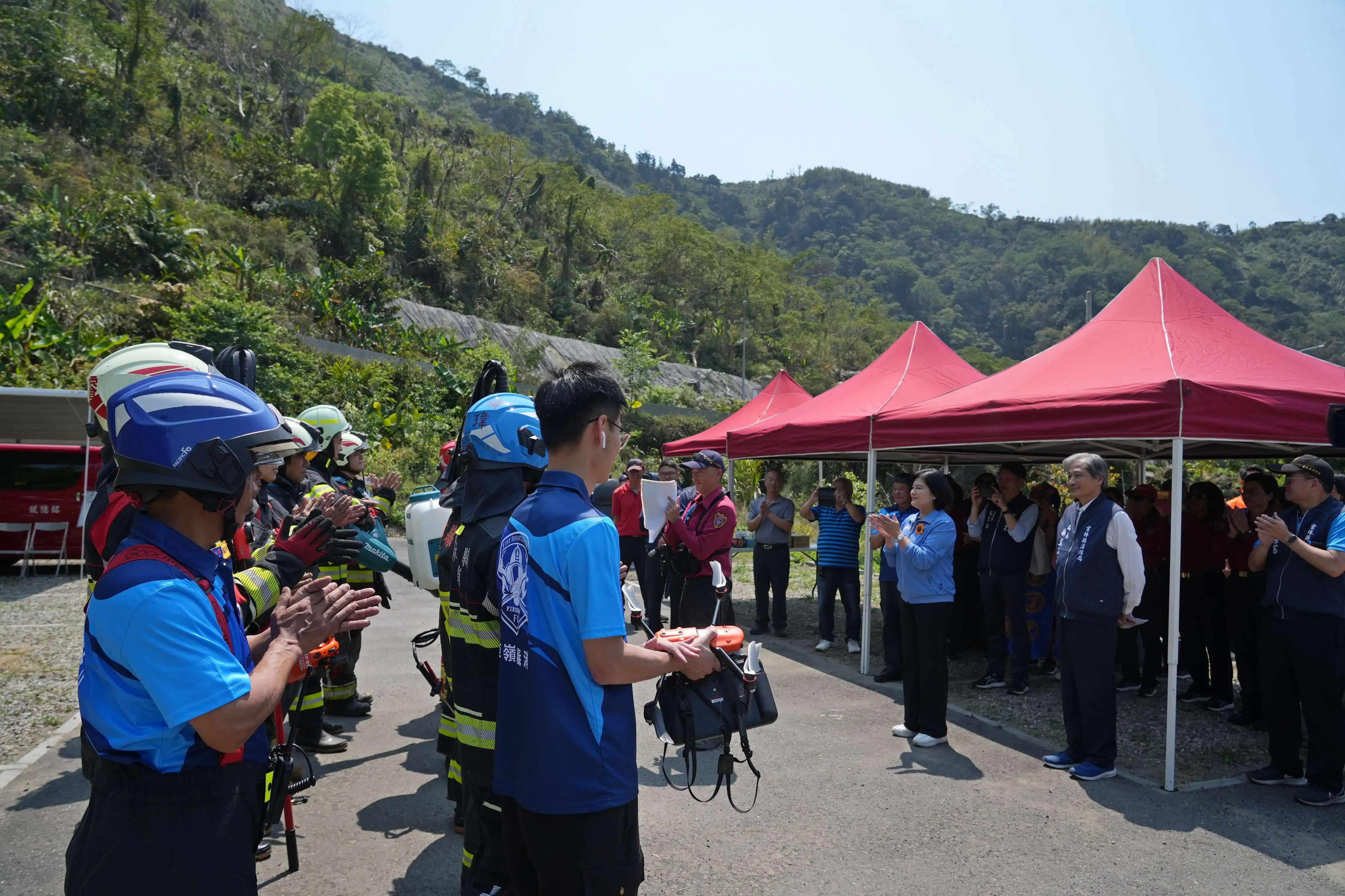 清明防火不鬆懈　雲林縣消防局草嶺實兵演練　強化山林防災